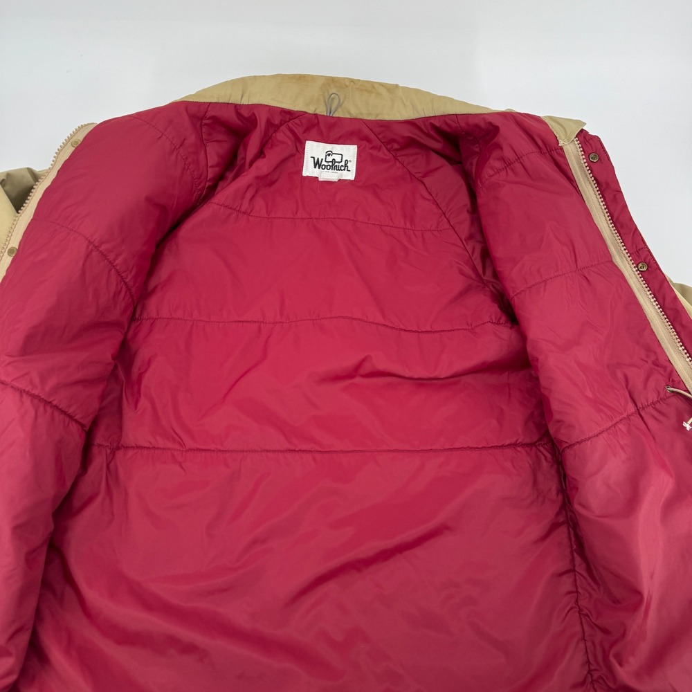 Vintage Woolrich Timber Jacket Mens Large Tan Field Insulated Coat Lined Outdoor - Picture 11 of 14